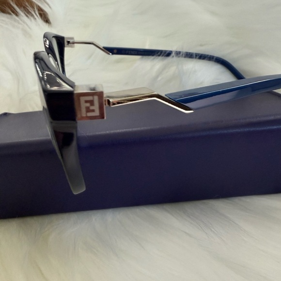 Fendi FF 0232 PJP Eyeglasses and Case | Blue Frame Made in Italy | Authenticated - Picture 4 of 11